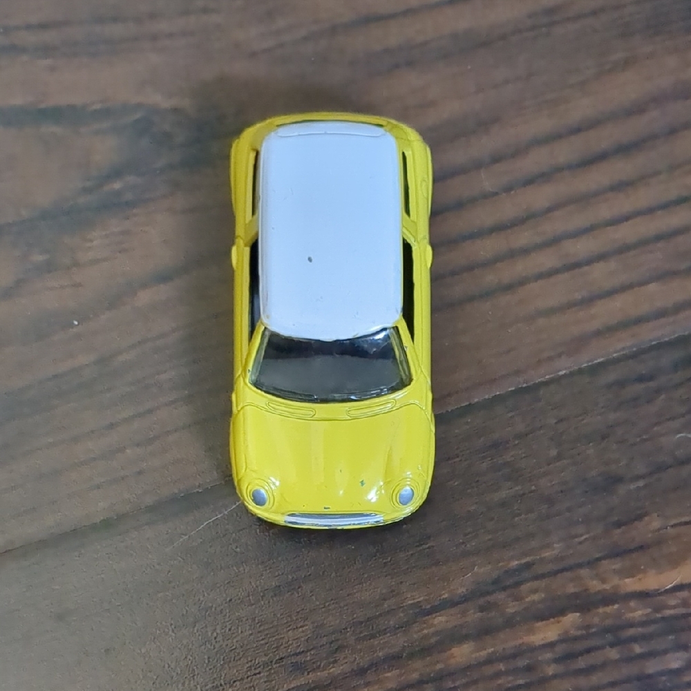 Yellow Toy Car with White Roof